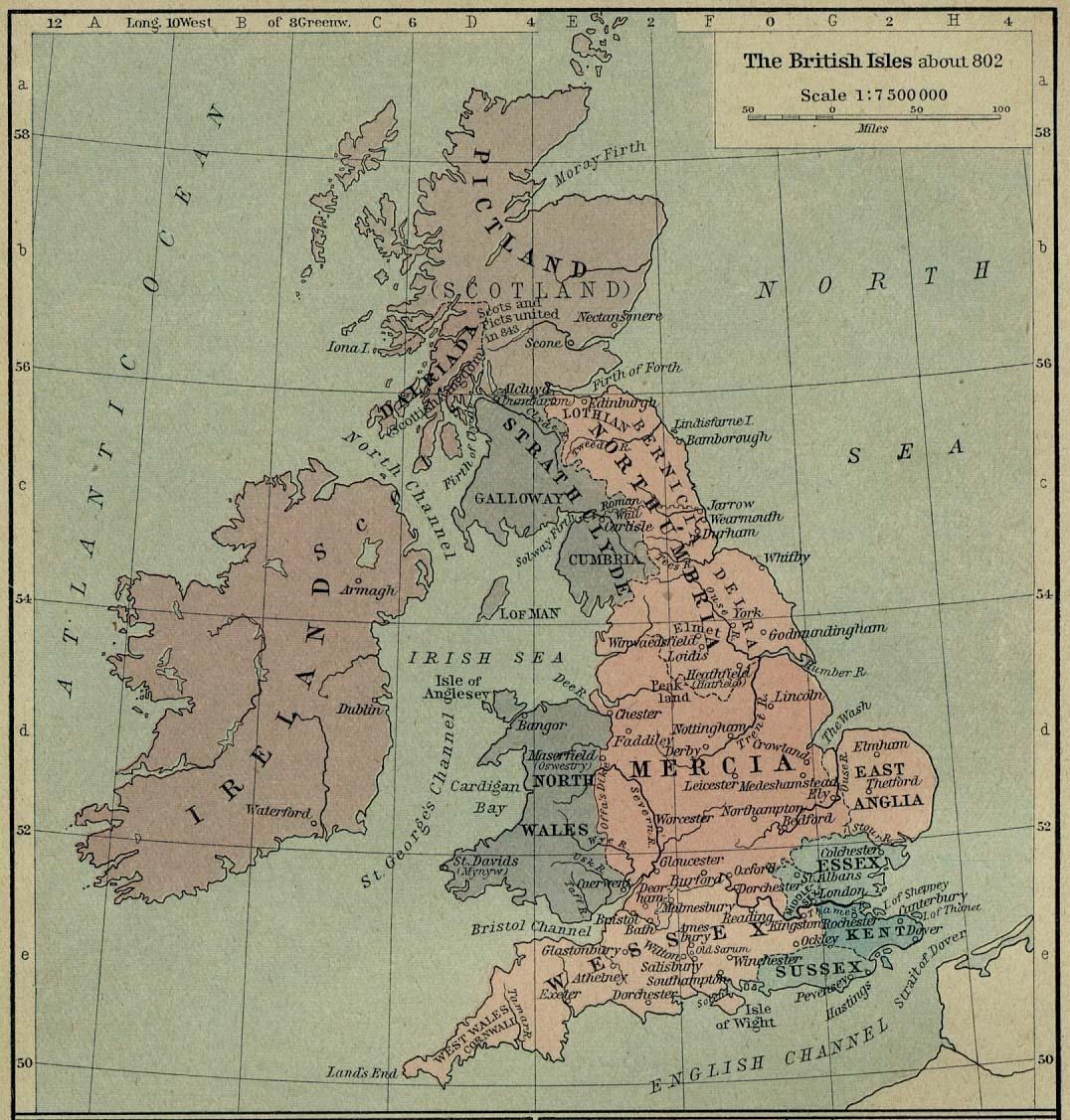 vecchia mappa della Gran Bretagna