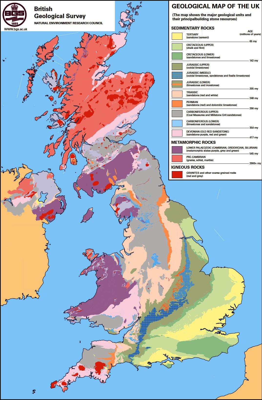 carta geologica della gran Bretagna