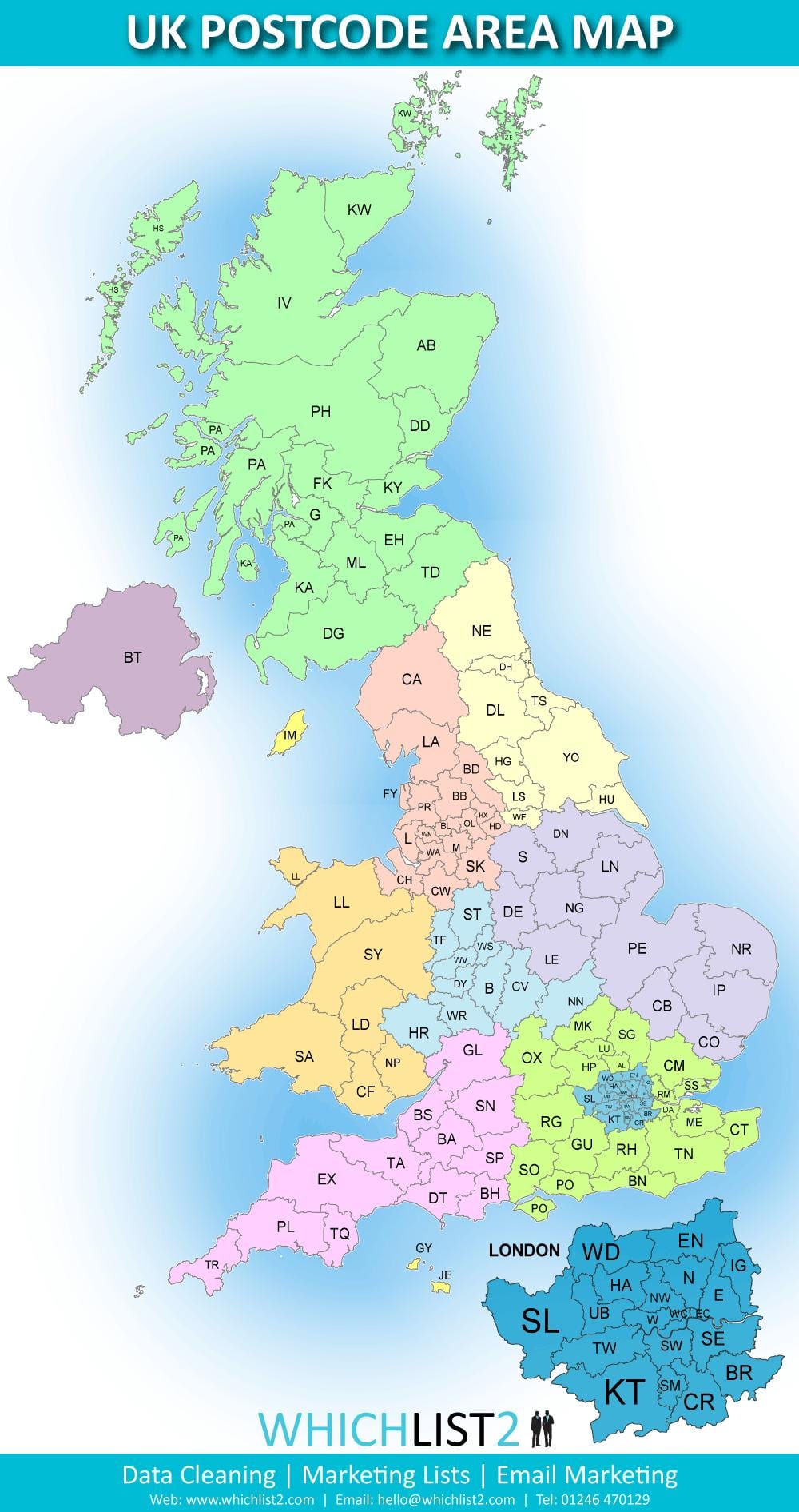 Codice postale la mappa dell'area