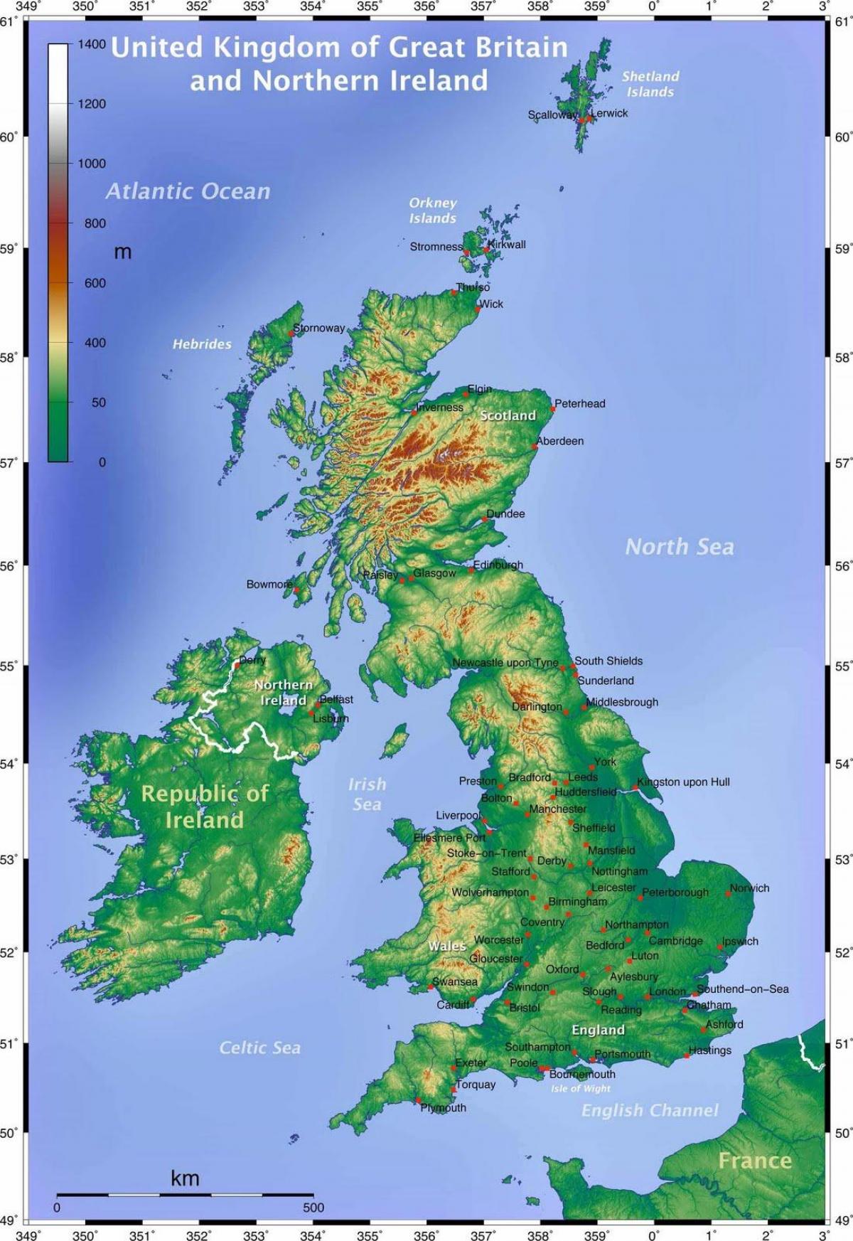 La Gran Bretagna Mappe - Una Mappa Della Gran Bretagna (Europa Del Nord ...