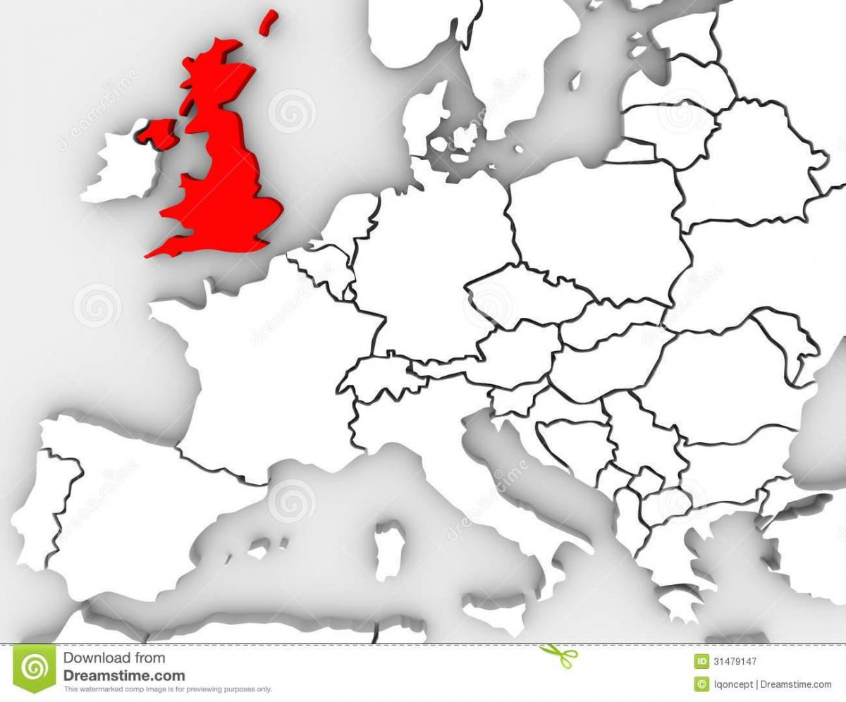 mappa della Gran Bretagna e dell'europa