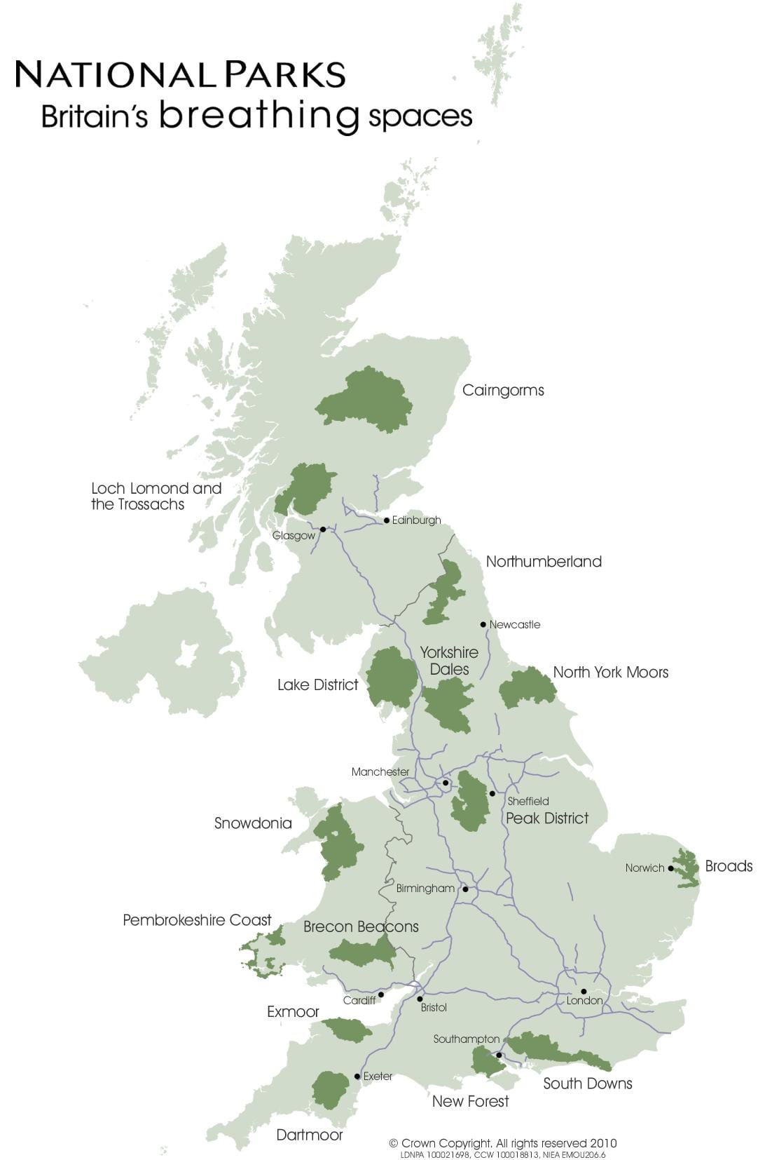 mappa di regno UNITO, mostrando lake district