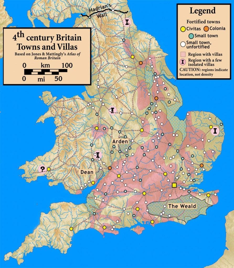 mappa di antica gran Bretagna