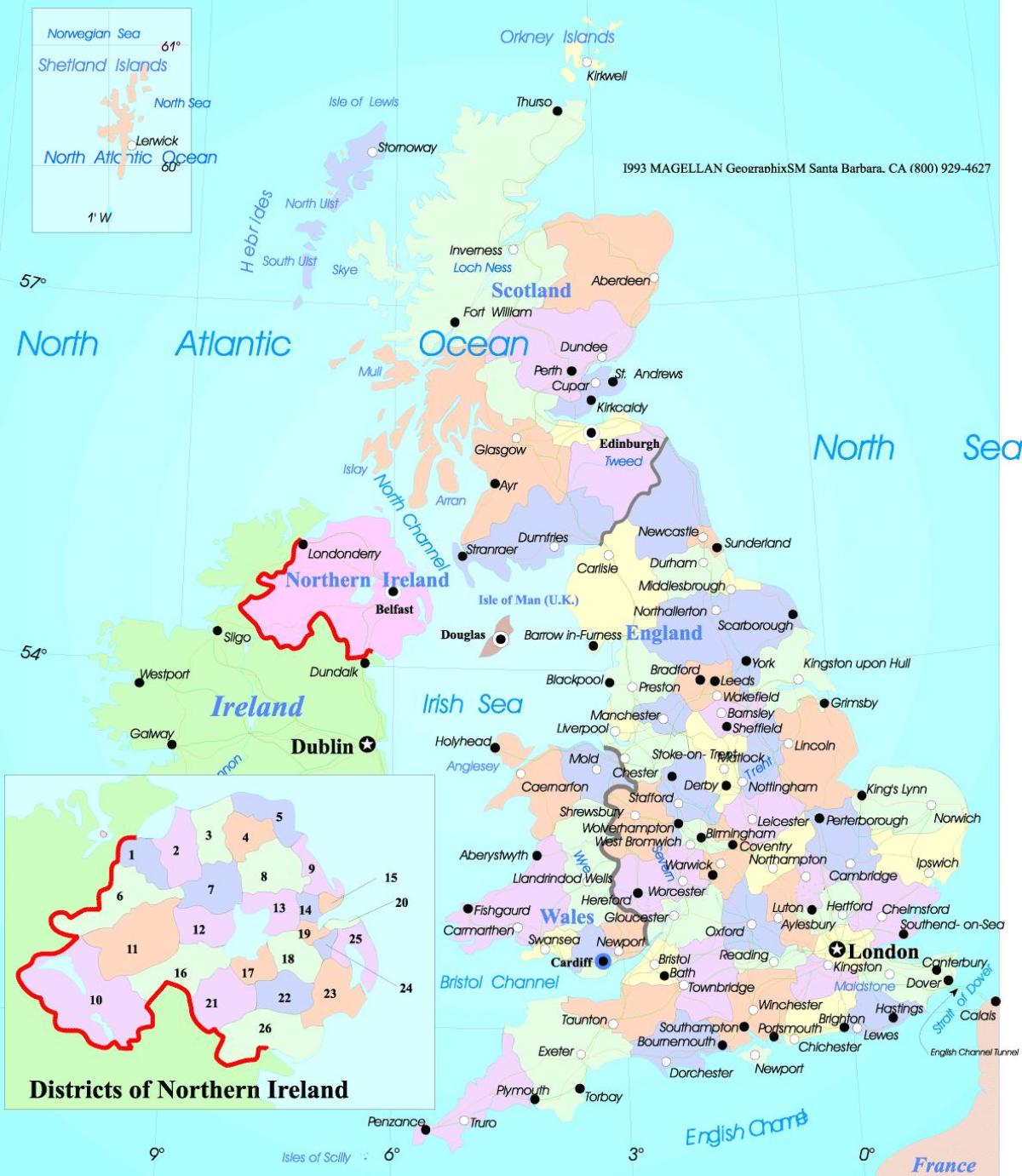 Regno Unito Cartina Geografica Politica