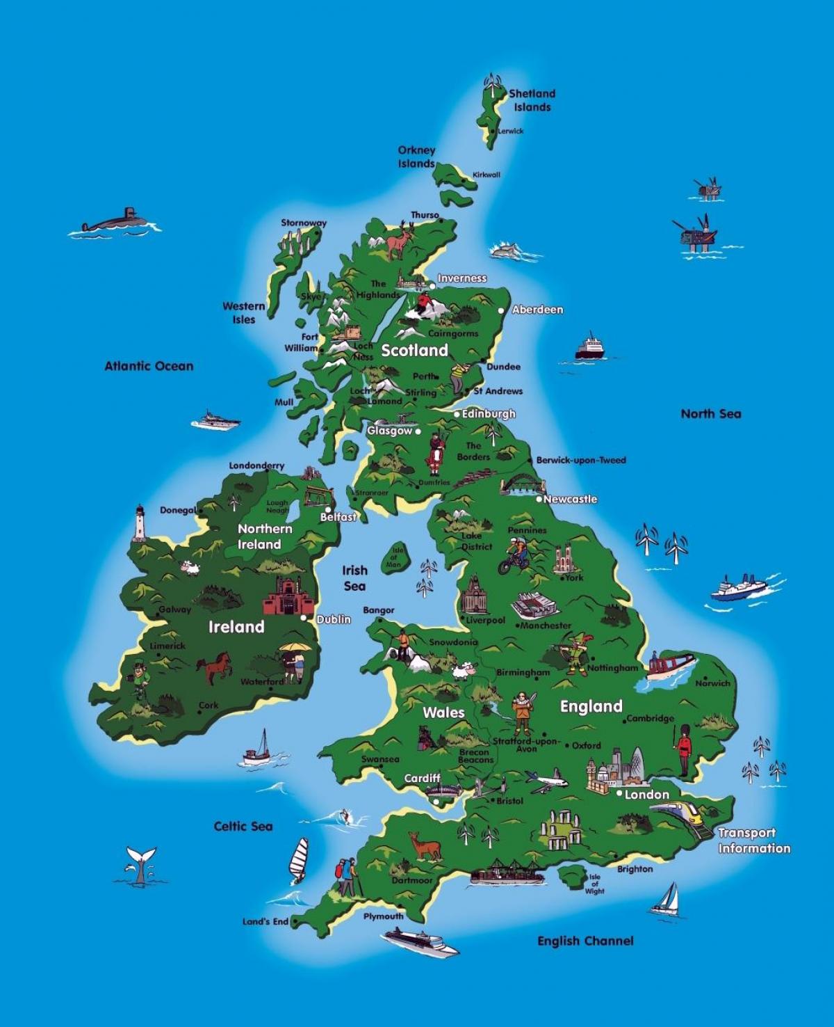 Gran Bretagna attrazione mappa