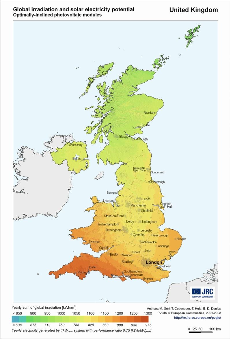 mappa di regno UNITO temperatura