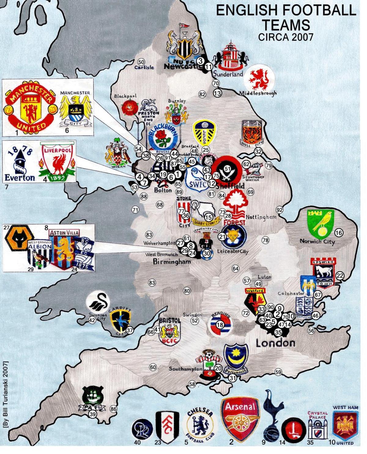 UK football club mappa