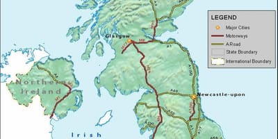 Rete autostradale mappa di regno UNITO