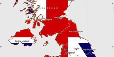Bandiera del Regno unito mappa