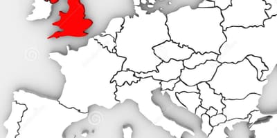 Mappa della Gran Bretagna e dell'europa