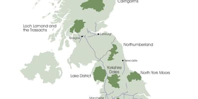 Mappa di regno UNITO, mostrando lake district