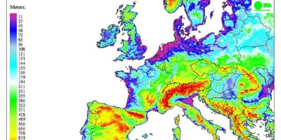 Mappa di regno UNITO elevazione