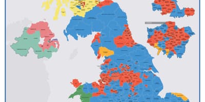 Mappa di east UK