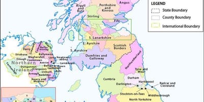 Mappa di regno UNITO west coast