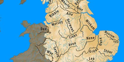 Mappa di regno UNITO fiumi